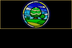 The same pictures with a gold rectangle around the picture area, first across the top of the screen and later over its left half.