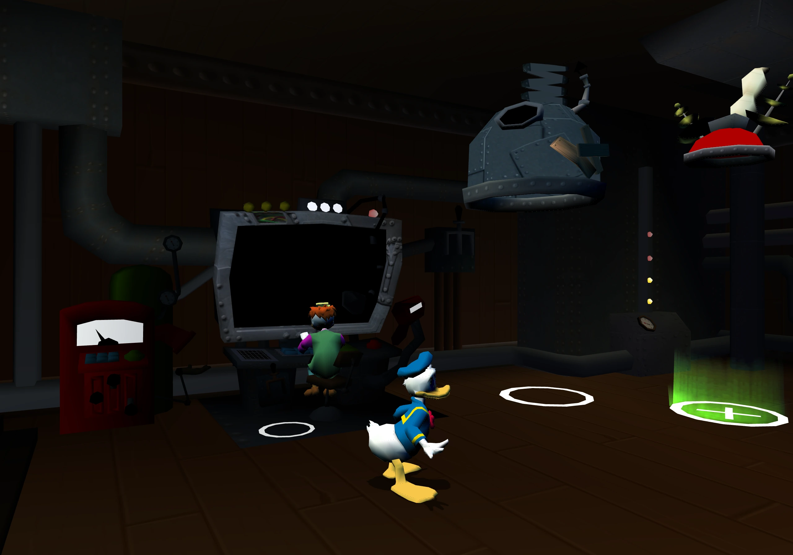 Donald in the laboratory after the alignment fix, with his body and feet intact.